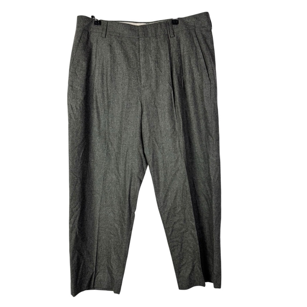 Margaret Howell Gray Wool‎ Pleated Straight Leg Dress Pants 16